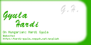 gyula hardi business card